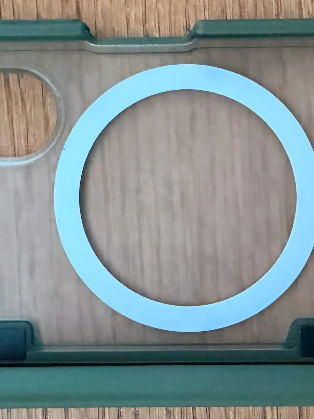 Green Phone Case with White Magnetic Alignment Ring